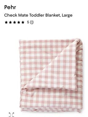 Set of 2 Pehr Check Mate Toddler Blanket - Pink & White Gingham
